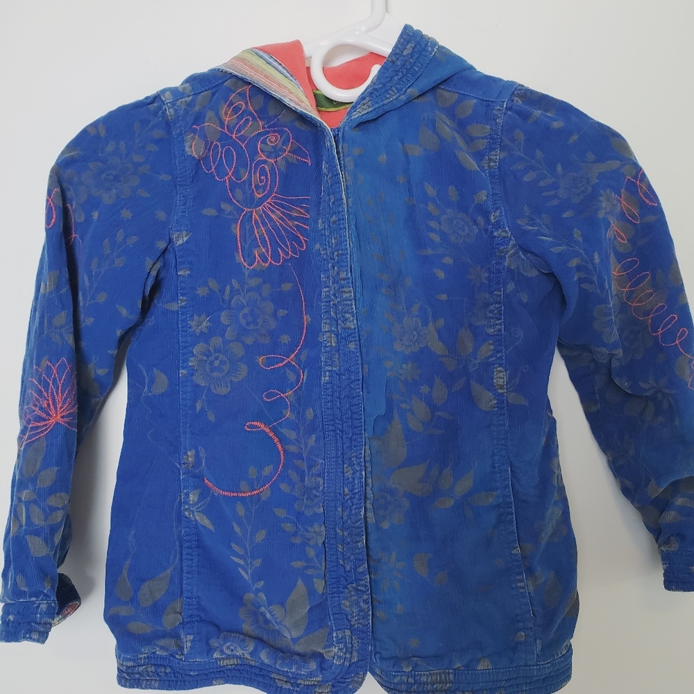 Oilily Corduroy Floral Hooded Jacket Embroidery size 116